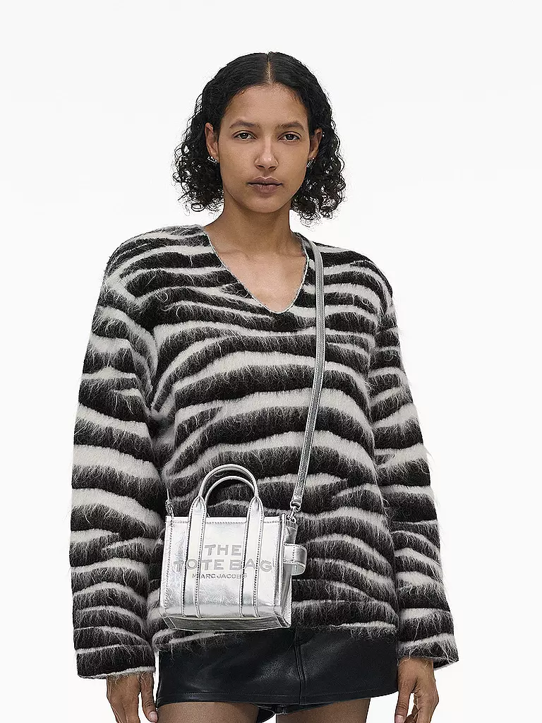 MARC JACOBS | Ledertasche - Tote Bag THE MINI TOTE | Argento