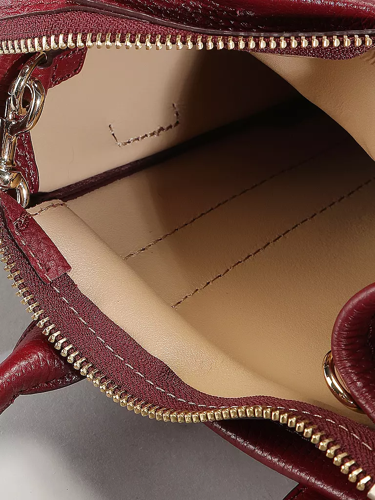MARC JACOBS | Ledertasche - Tote Bag THE MINI TOTE | Rosso scuro