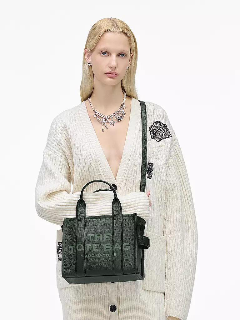 MARC JACOBS | Ledertasche - Tote Bag THE SMALL TOTE LEATHER | Verde scuro