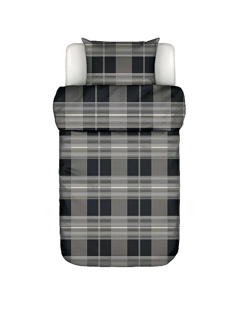 MARC O'POLO HOME | Biancheria da letto in flanella ALVAR 70x90cm/140x200cm New Black | Nero