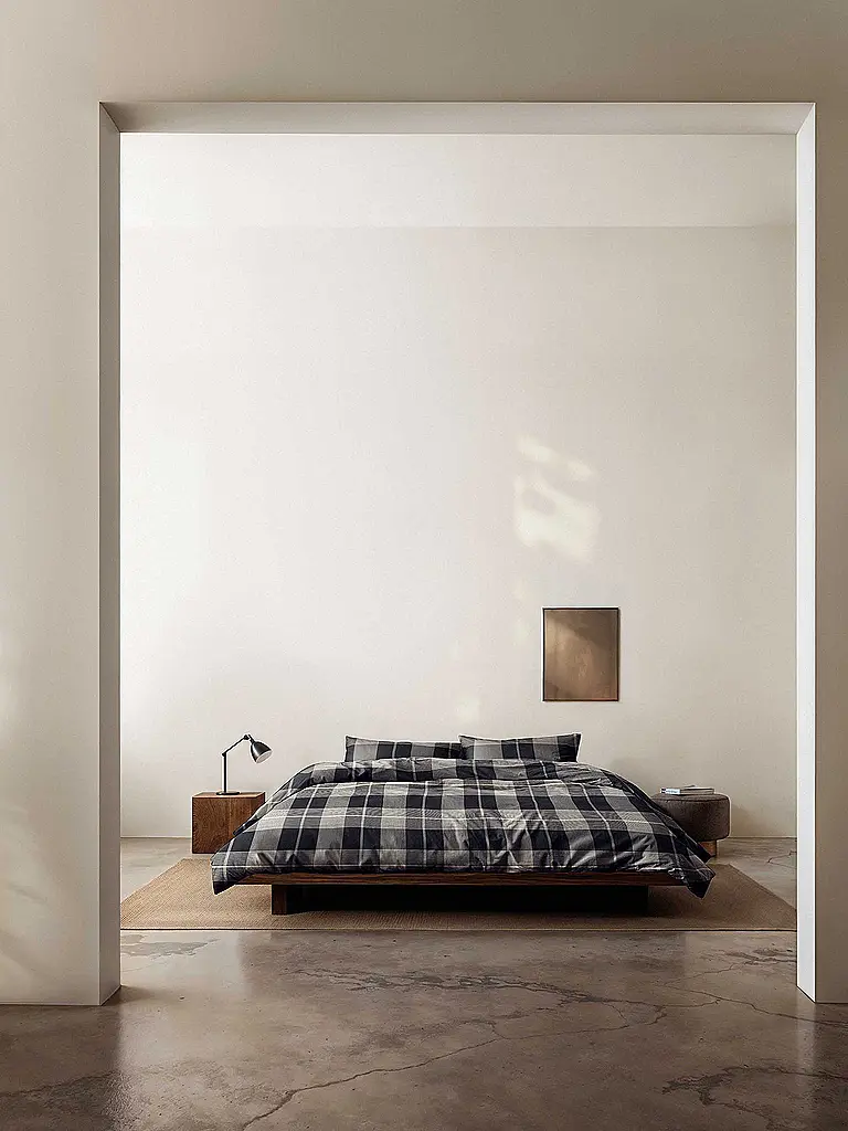 MARC O'POLO HOME | Biancheria da letto in flanella ALVAR 70x90cm/140x200cm New Black | Nero