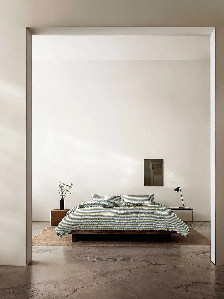 MARC O'POLO HOME | Biancheria da letto in flanella OLLE 70x90cm/140x200cm Denim Blue | Blu