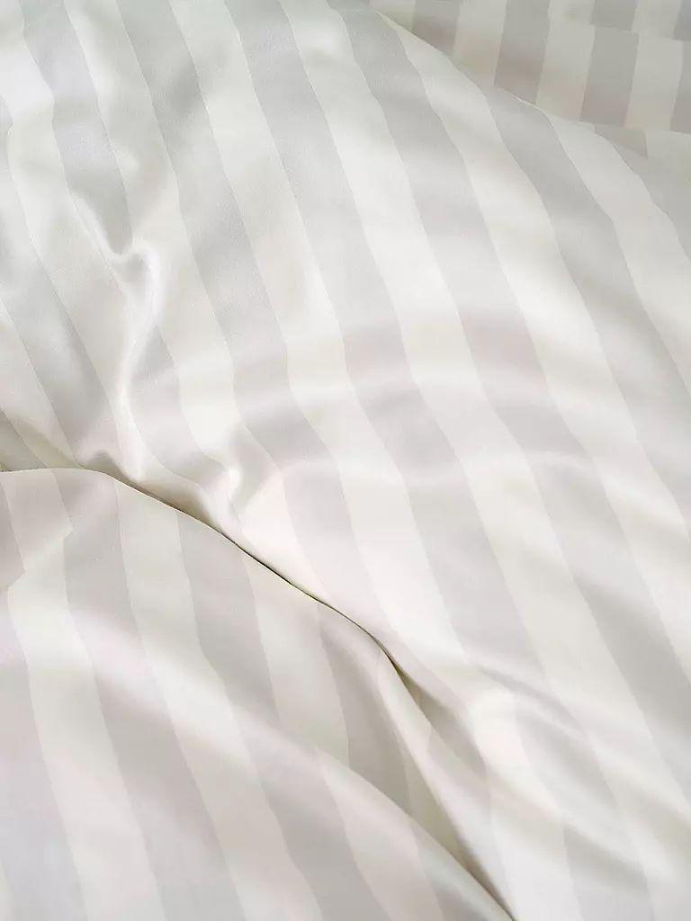 MARC O'POLO HOME | Biancheria da letto in raso CLASSIC STRIPE 70x90cm/140x200cm Argento | Grigio chiaro