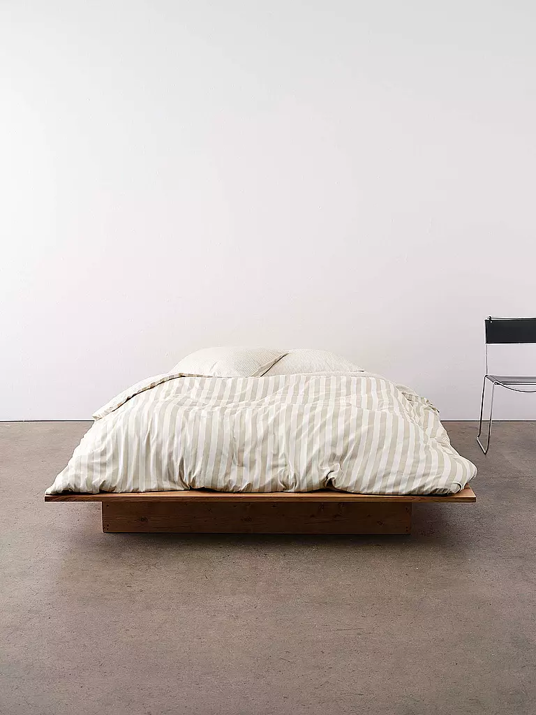 MARC O'POLO HOME | Biancheria da letto in raso CLASSIC STRIPE 70x90cm/140x200cm Avena | Beige