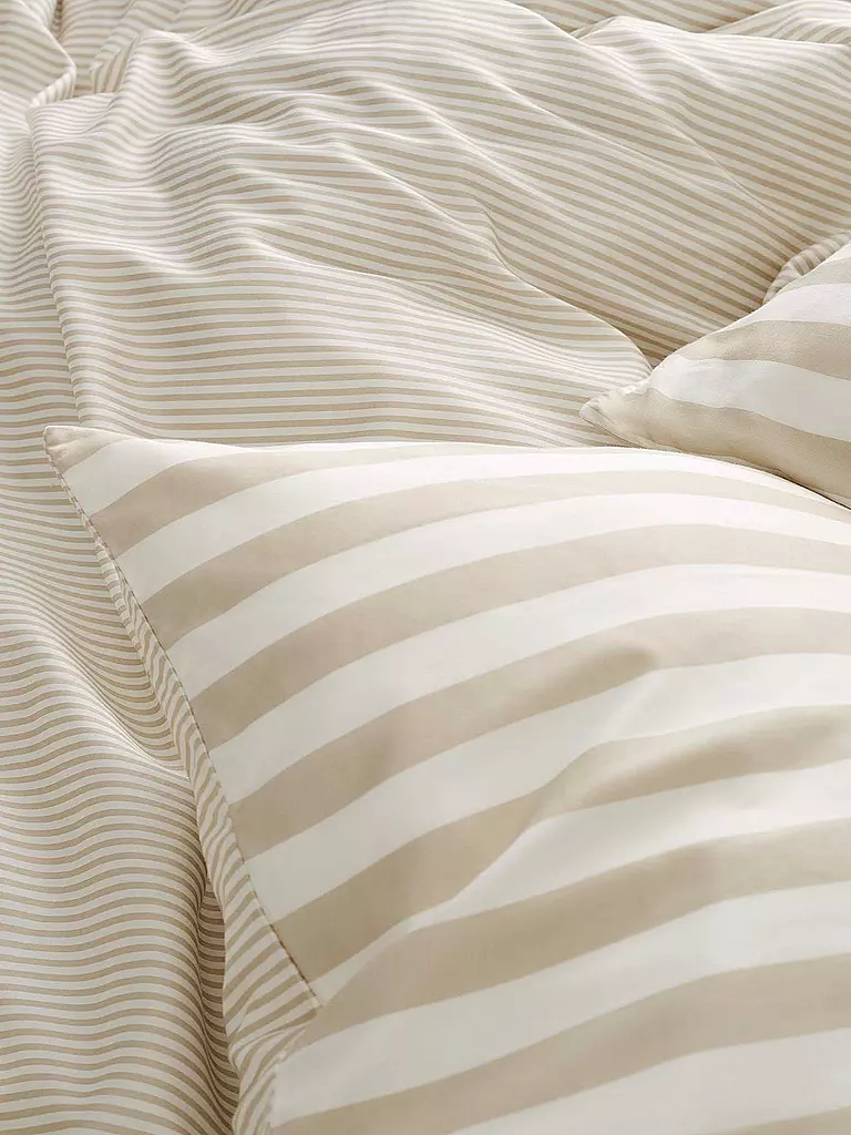 MARC O'POLO HOME | Biancheria da letto in raso CLASSIC STRIPE 70x90cm/140x200cm Avena | 