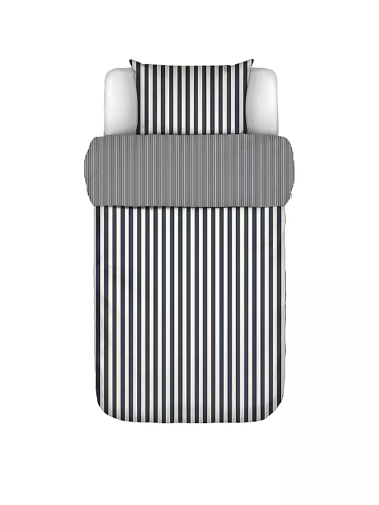 MARC O'POLO HOME | Biancheria da letto in raso CLASSIC STRIPE 70x90cm/140x200cm Navy | Blu scuro