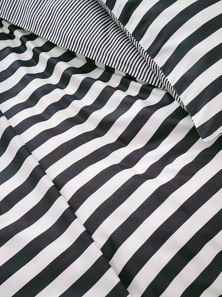 MARC O'POLO HOME | Biancheria da letto in raso CLASSIC STRIPE 70x90cm/140x200cm Navy | 