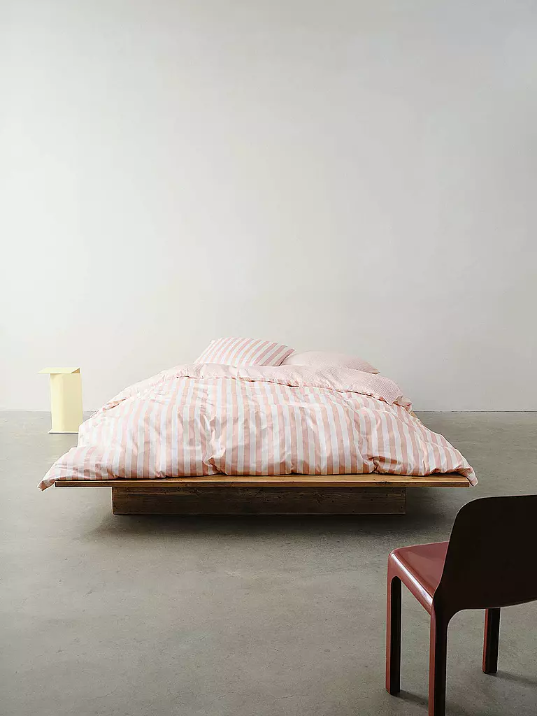 MARC O'POLO HOME | Biancheria da letto in raso CLASSIC STRIPE 70x90cm/140x200cm Rose Smoke | Rosa