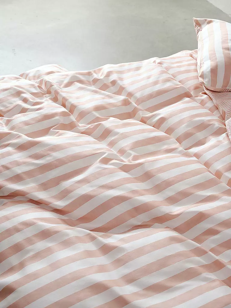 MARC O'POLO HOME | Biancheria da letto in raso CLASSIC STRIPE 70x90cm/140x200cm Rose Smoke | Rosa