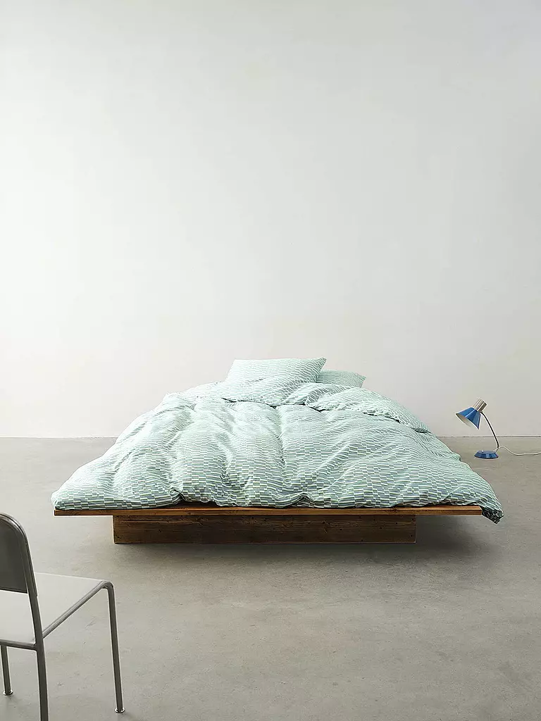 MARC O'POLO HOME | Biancheria da letto in raso HARPA 70x90cm/140x200cm Blue Haza | Menta