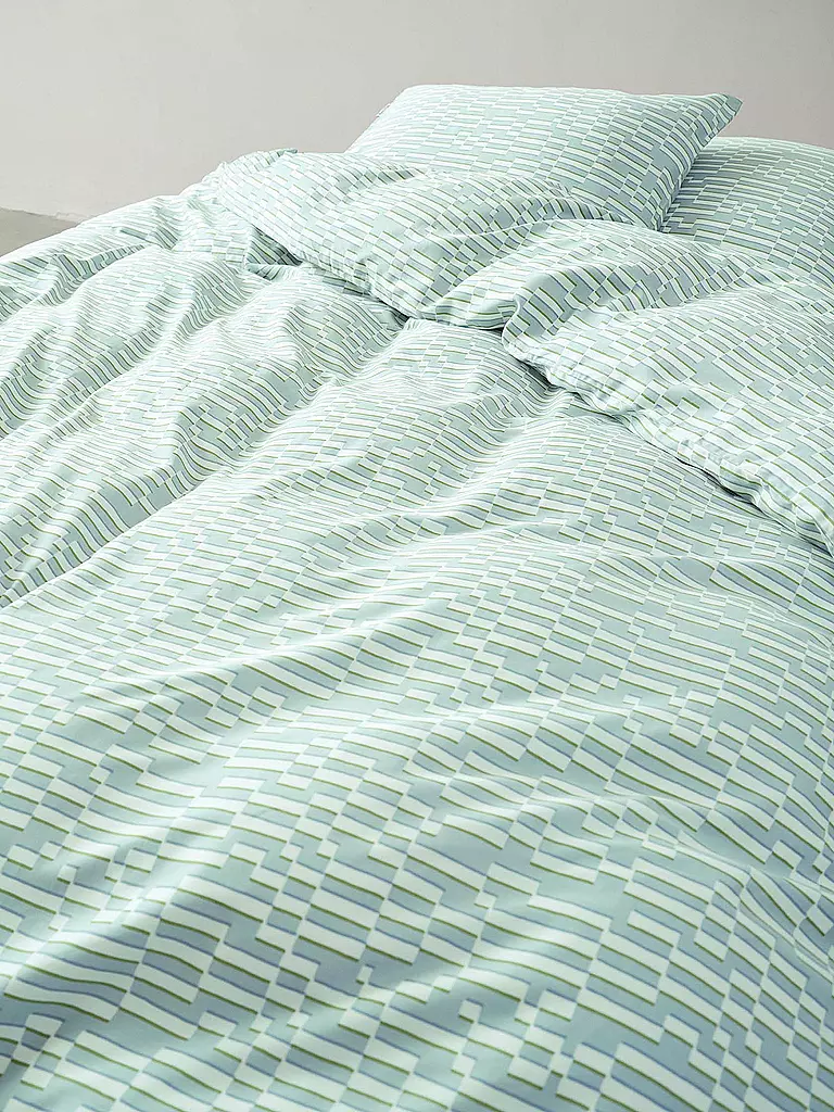 MARC O'POLO HOME | Biancheria da letto in raso HARPA 70x90cm/140x200cm Blue Haza | Menta
