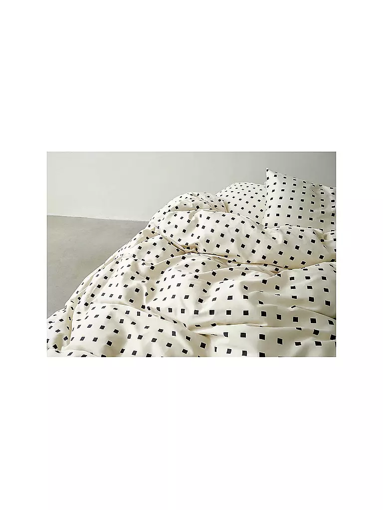 MARC O'POLO HOME | Biancheria da letto in raso HARPA 70x90cm/140x200cm Nera | 