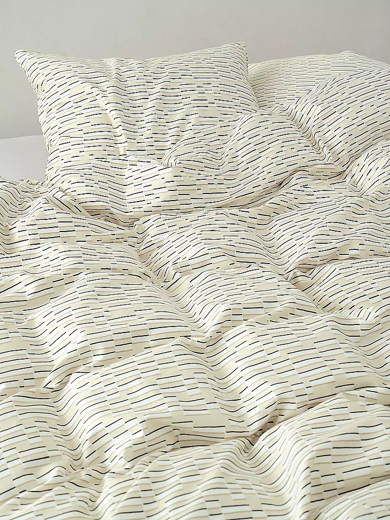 MARC O'POLO HOME | Biancheria da letto in raso HARPA 70x90cm/140x200cm Oatmeal | Grigio chiaro