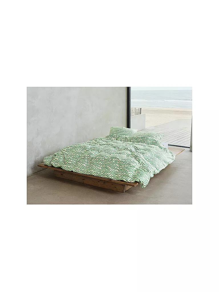 MARC O'POLO HOME | Biancheria da letto in raso HARPA 70x90cm/140x200cm Verde Felce | 