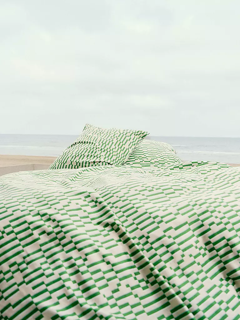 MARC O'POLO HOME | Biancheria da letto in raso HARPA 70x90cm/140x200cm Verde Felce | 