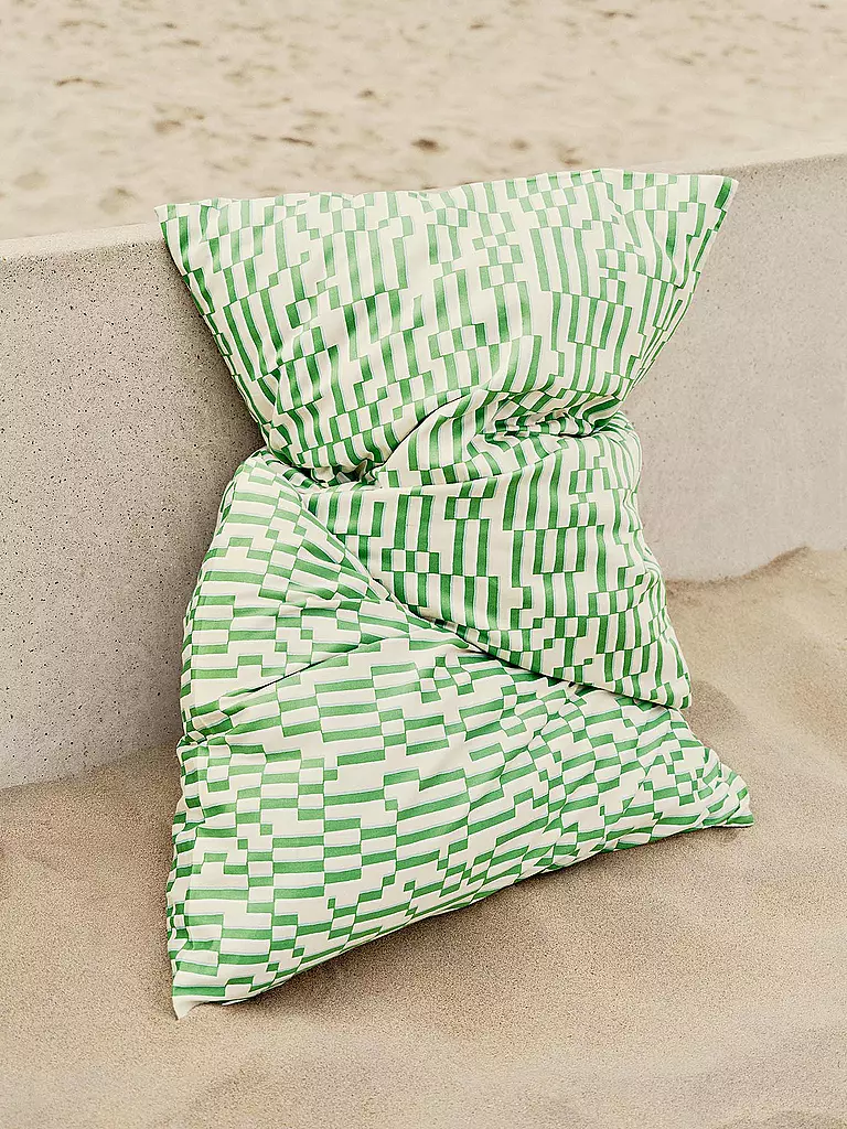 MARC O'POLO HOME | Biancheria da letto in raso HARPA 70x90cm/140x200cm Verde Felce | 