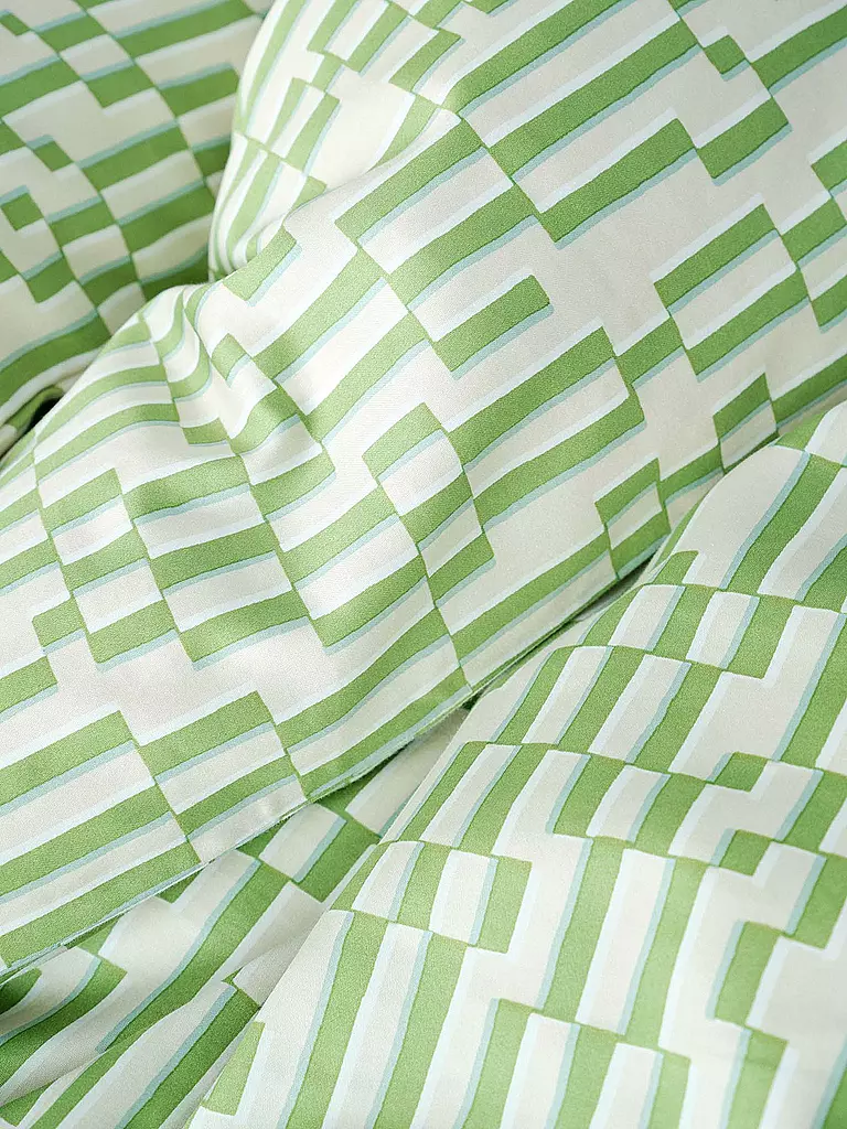 MARC O'POLO HOME | Biancheria da letto in raso HARPA 70x90cm/140x200cm Verde Felce | 