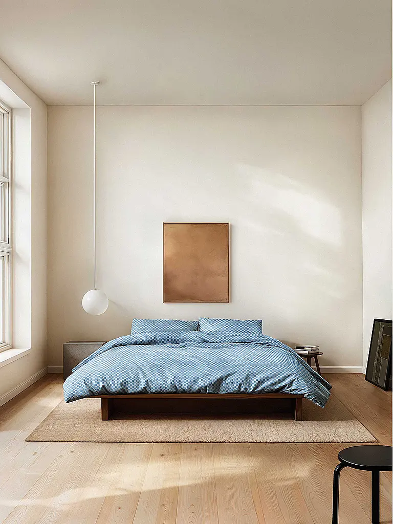 MARC O'POLO HOME | Biancheria da letto in raso SVEA 70x90cm/140x200cm Calm Blue | Blu