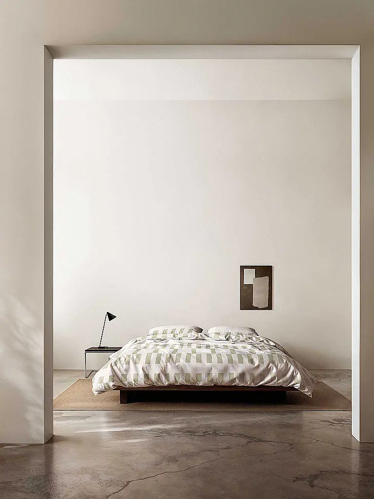 MARC O'POLO HOME | Biancheria da letto in raso SVERRE 70x90cm/140x200cm Bright Pea | Oliva