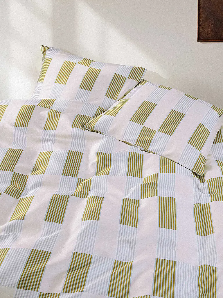 MARC O'POLO HOME | Biancheria da letto in raso SVERRE 70x90cm/140x200cm Bright Pea | 