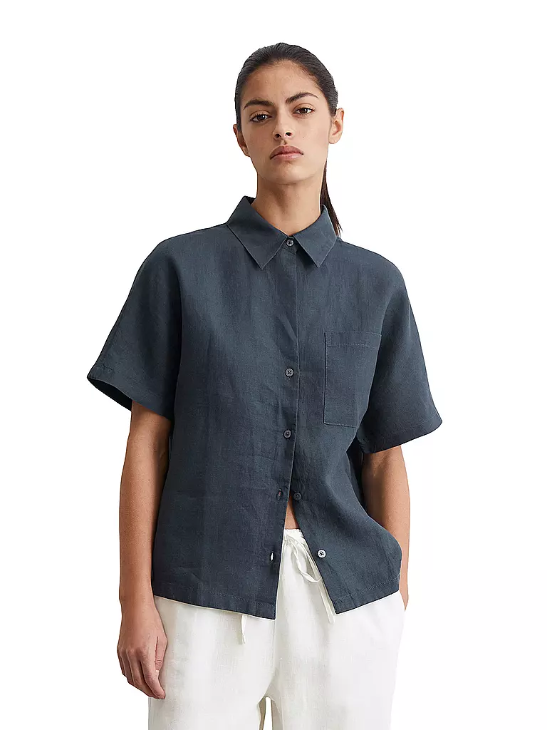 MARC O'POLO | Camicetta di lino | Blu scuro