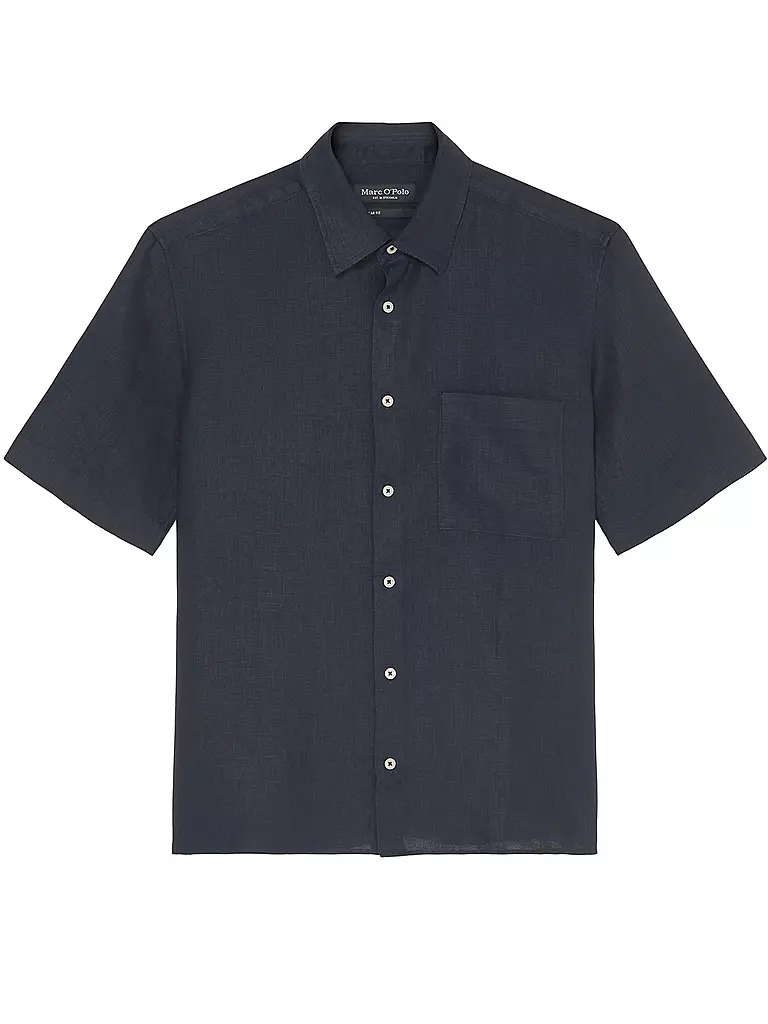 MARC O'POLO | Camicia di lino Regular Fit | Blu scuro