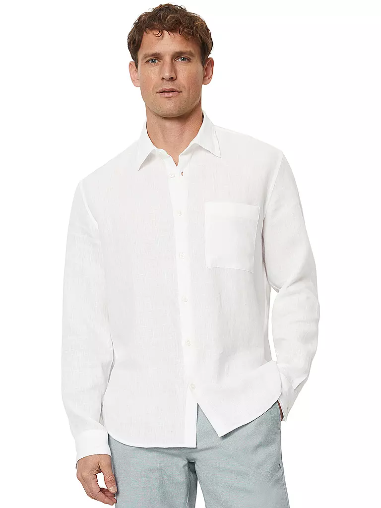 MARC O'POLO | Camicia di lino vestibilità regular | Bianco