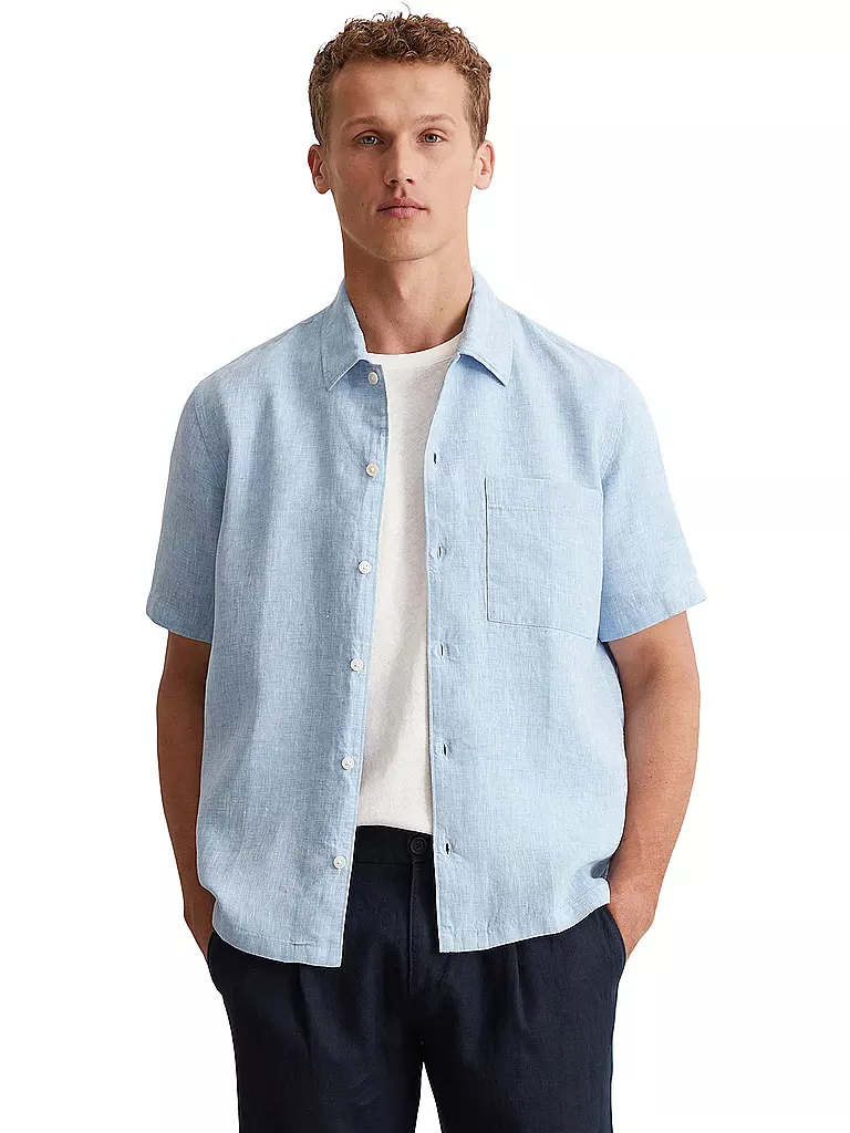 MARC O'POLO | Camicia di lino vestibilità regular | Blu