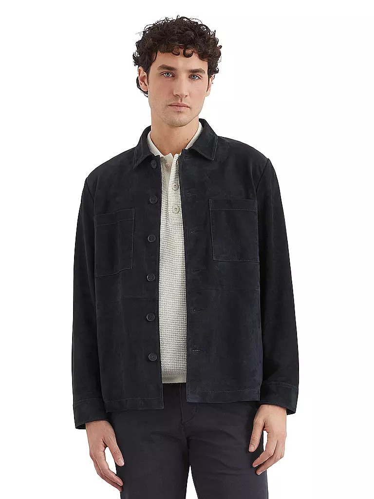 MARC O'POLO | Giacca di pelle | Blu scuro