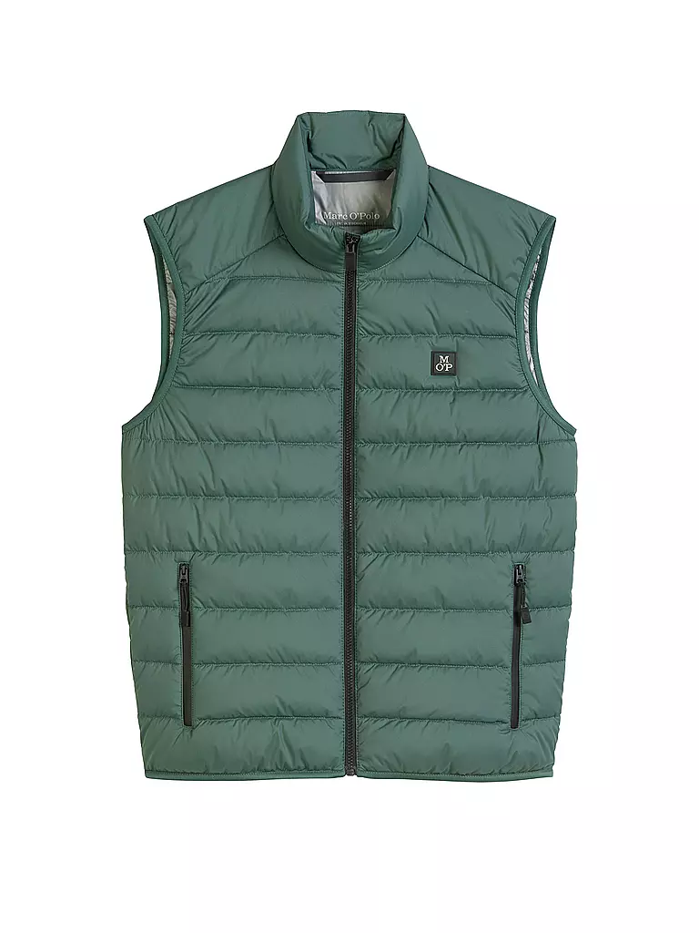 MARC O'POLO | Gilet trapuntato | Verde scuro