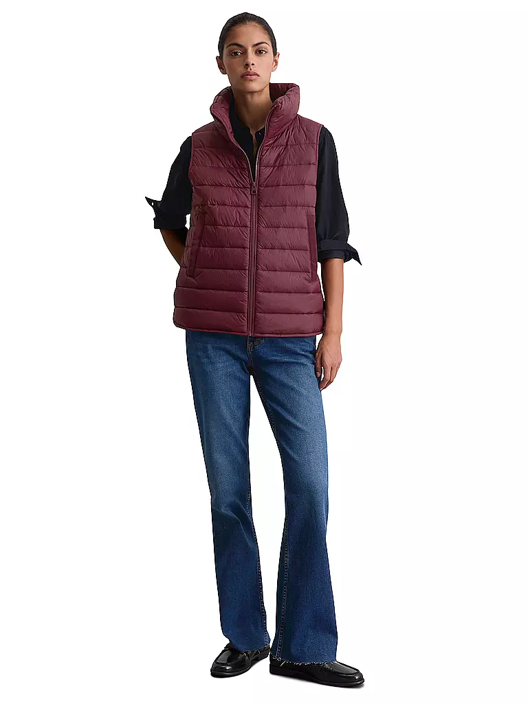 MARC O'POLO | Gilet trapuntato | Rosso scuro