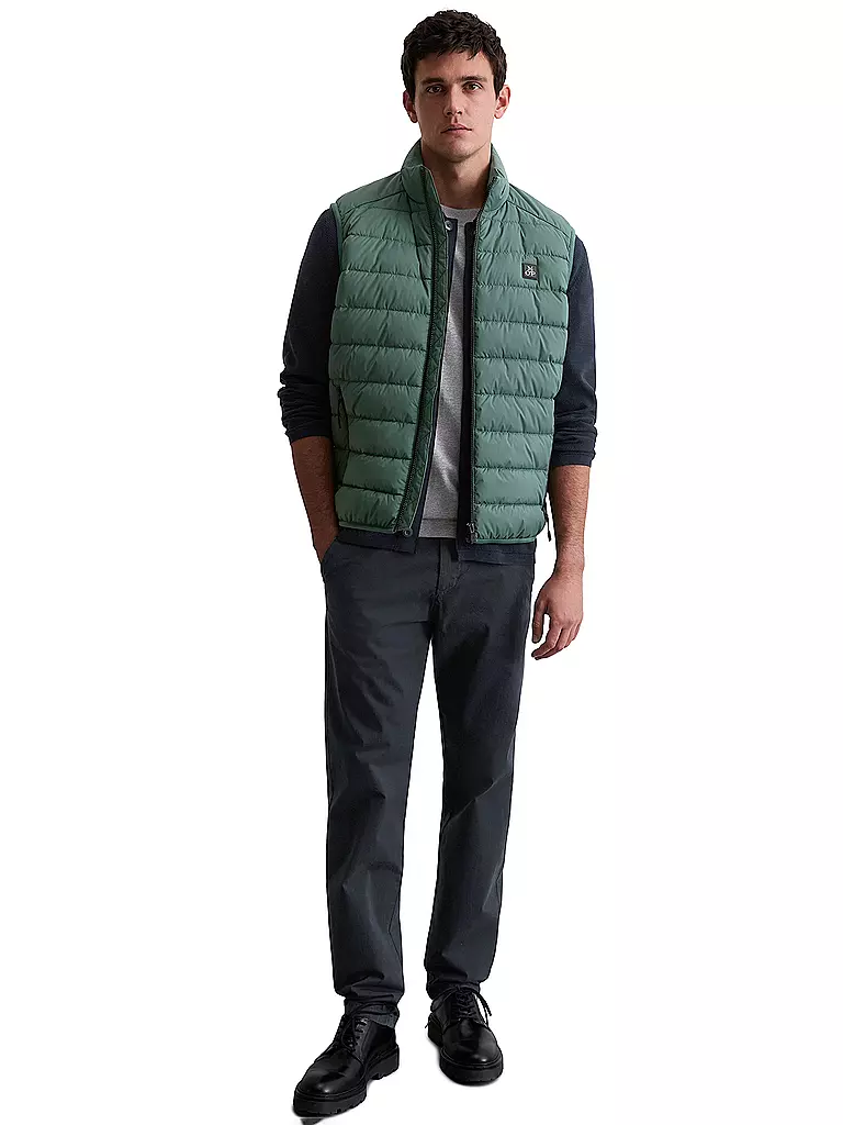 MARC O'POLO | Gilet trapuntato | Verde scuro