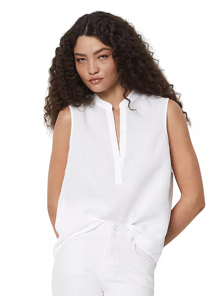 MARC O'POLO | Leinenbluse  | Bianco