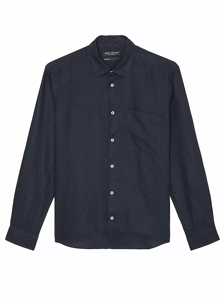 MARC O'POLO | Leinenhemd Regular Fit  | Blu scuro
