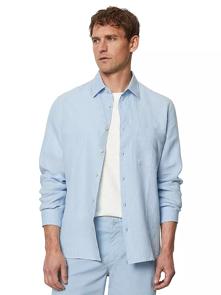 MARC O'POLO | Leinenhemd Regular Fit  | Blu