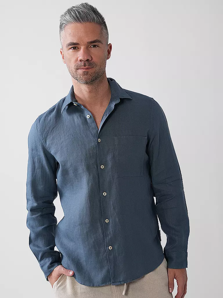 MARC O'POLO | Leinenhemd Regular Fit  | Blu
