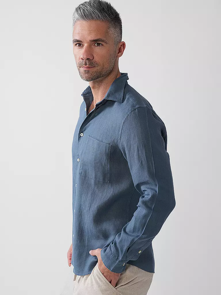MARC O'POLO | Leinenhemd Regular Fit  | Blu