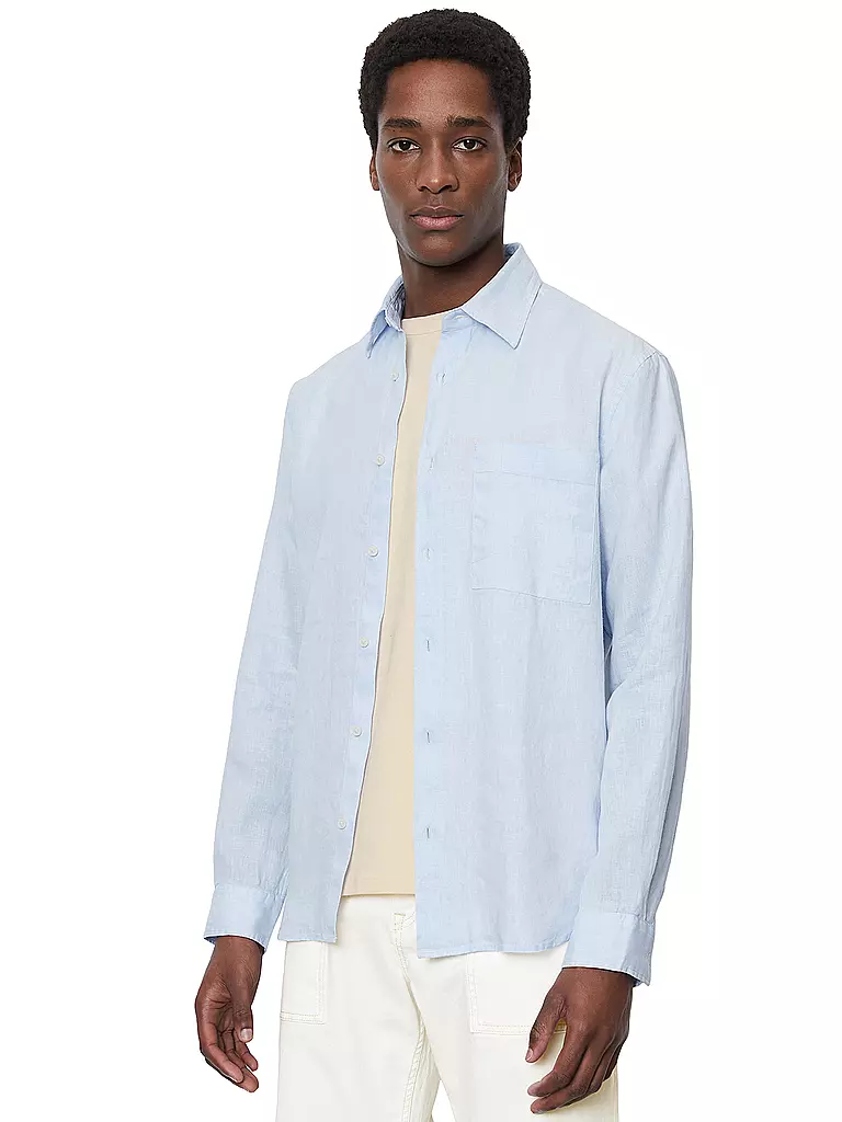 MARC O'POLO | Leinenhemd Regular Fit | Blu chiaro