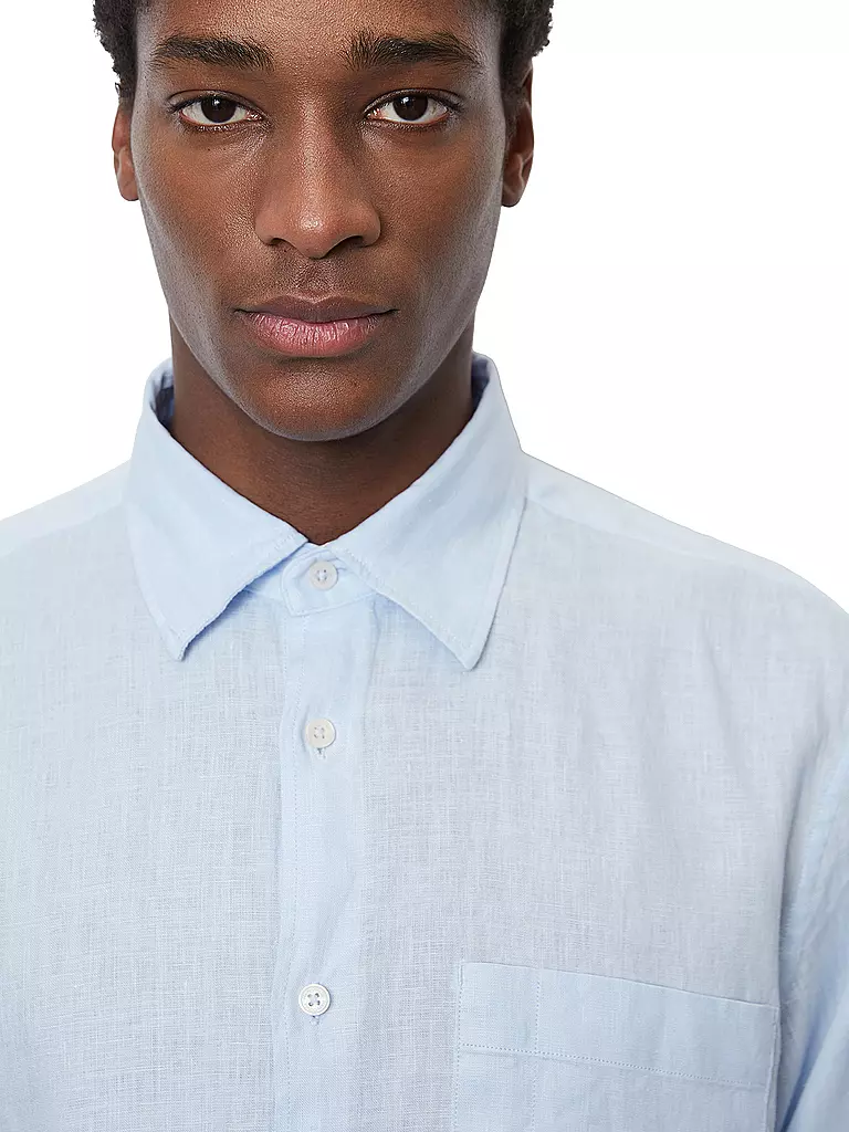 MARC O'POLO | Leinenhemd Regular Fit | Blu chiaro