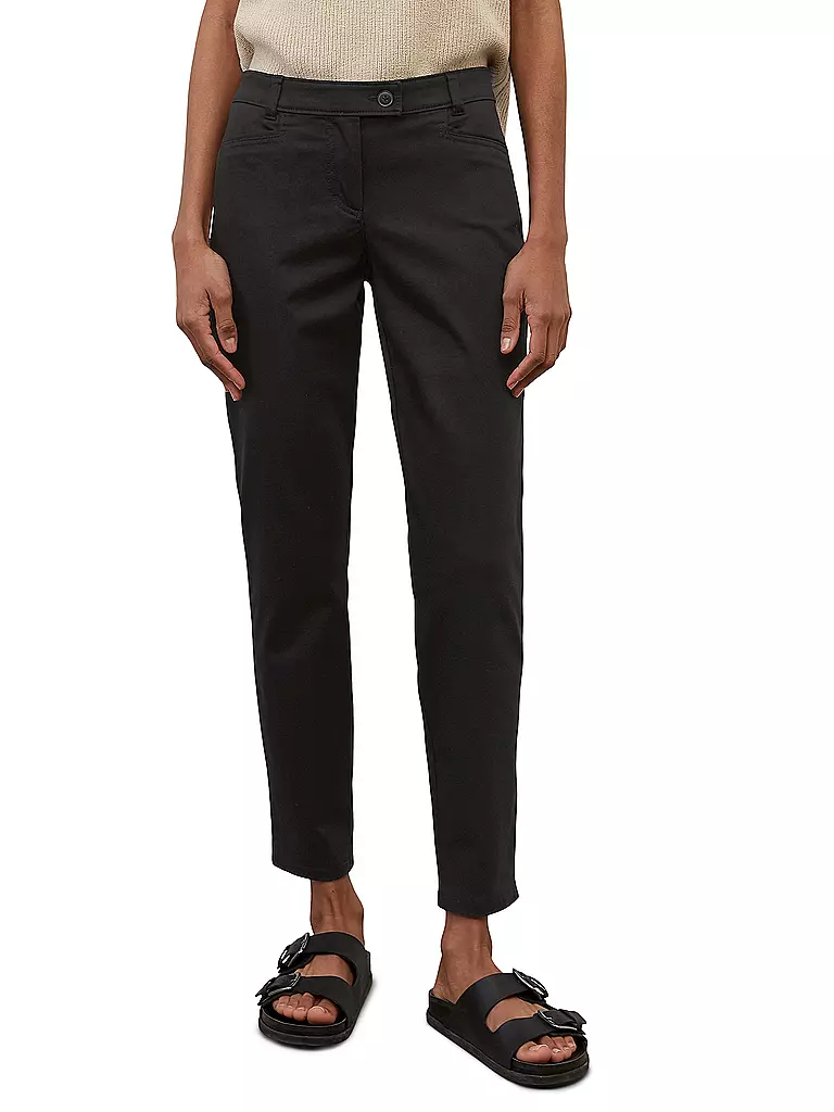 MARC O'POLO | Pantaloni "Laxa" (a vita alta) | Nero