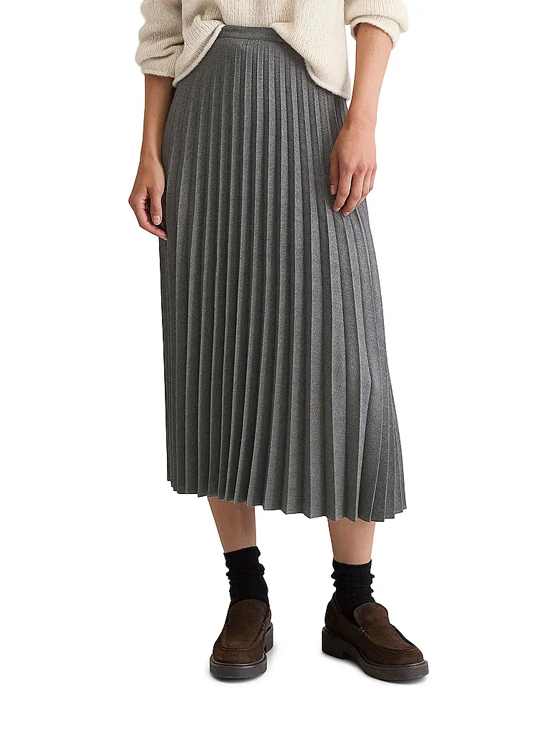 MARC O'POLO | Produktname: Midirock
Marke: MARC O'POLO
Farbe: grigio
Kategorien: Moda,Donna
Materiale: Poliestere / Poliammide
Motivo: Tinta unita
Stile: Casual,Pure
Dettagli: Pieghe |