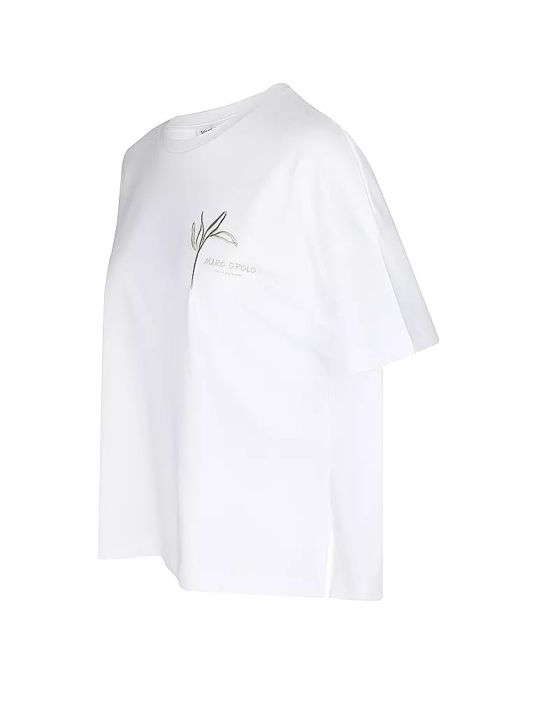 MARC O'POLO | T-shirt
Marca: MARC O'POLO
Colore: weiss
Categorie: Moda,Donna

Lunghezza manica: Manica corta
Scollatura: Girocollo
Materiale: Jersey,Cotone
Motivo: Tinta unita
Vestibilità (capispalla): Ampia
Stile: Casual,Pure
Dettagli: Logo,Ricamo | Bianco