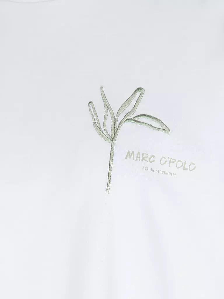 MARC O'POLO | T-shirt
Marca: MARC O'POLO
Colore: weiss
Categorie: Moda,Donna

Lunghezza manica: Manica corta
Scollatura: Girocollo
Materiale: Jersey,Cotone
Motivo: Tinta unita
Vestibilità (capispalla): Ampia
Stile: Casual,Pure
Dettagli: Logo,Ricamo | Bianco