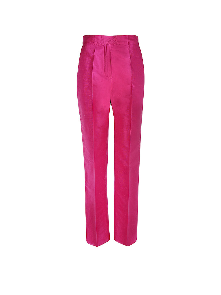 Pantaloni di seta SHANTUNG rosa 38