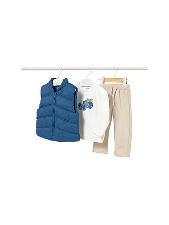 MAYORAL | Set neonato 3 pezzi gilet trapuntato, maglione e pantaloni