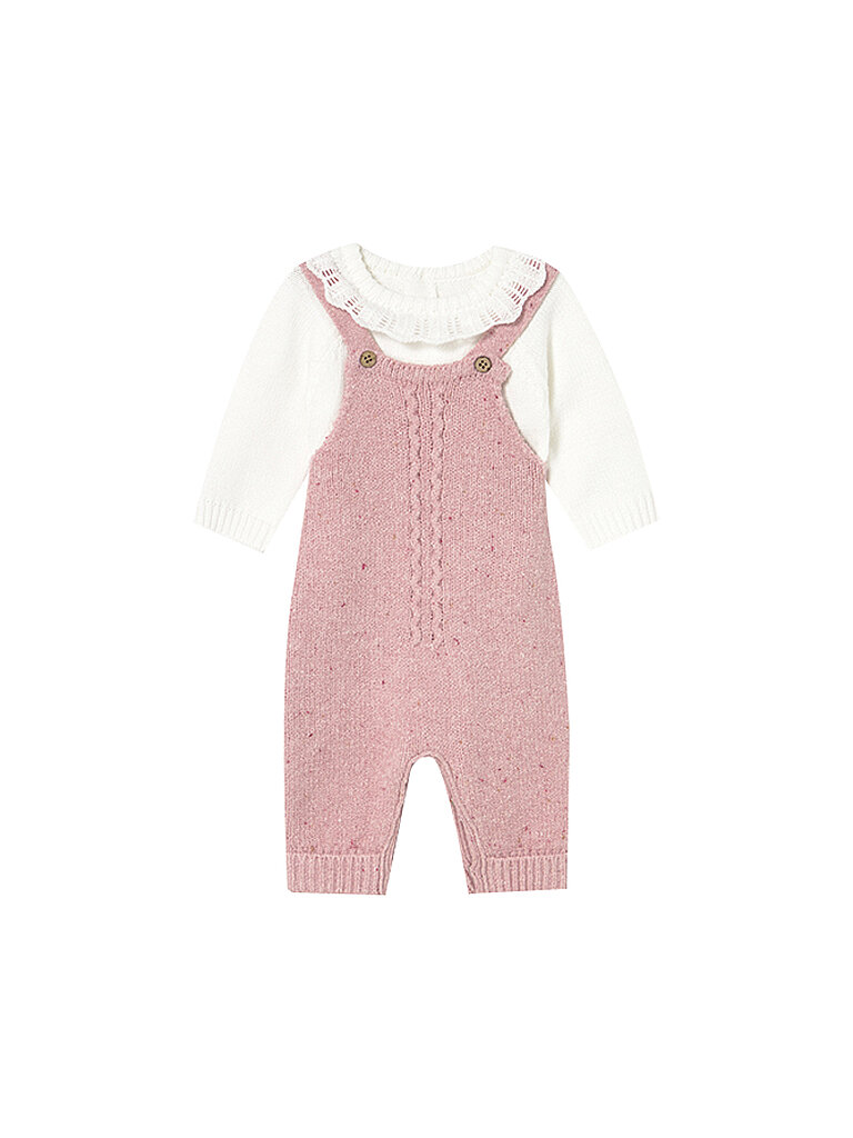 Set neonato 2 pezzi maglia e salopette rosa 68