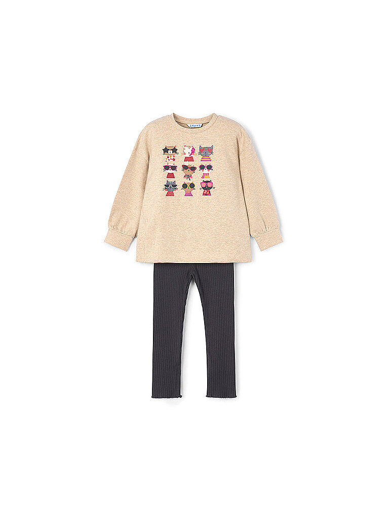 Set da bambina 2 pezzi, maglione e leggings beige 116