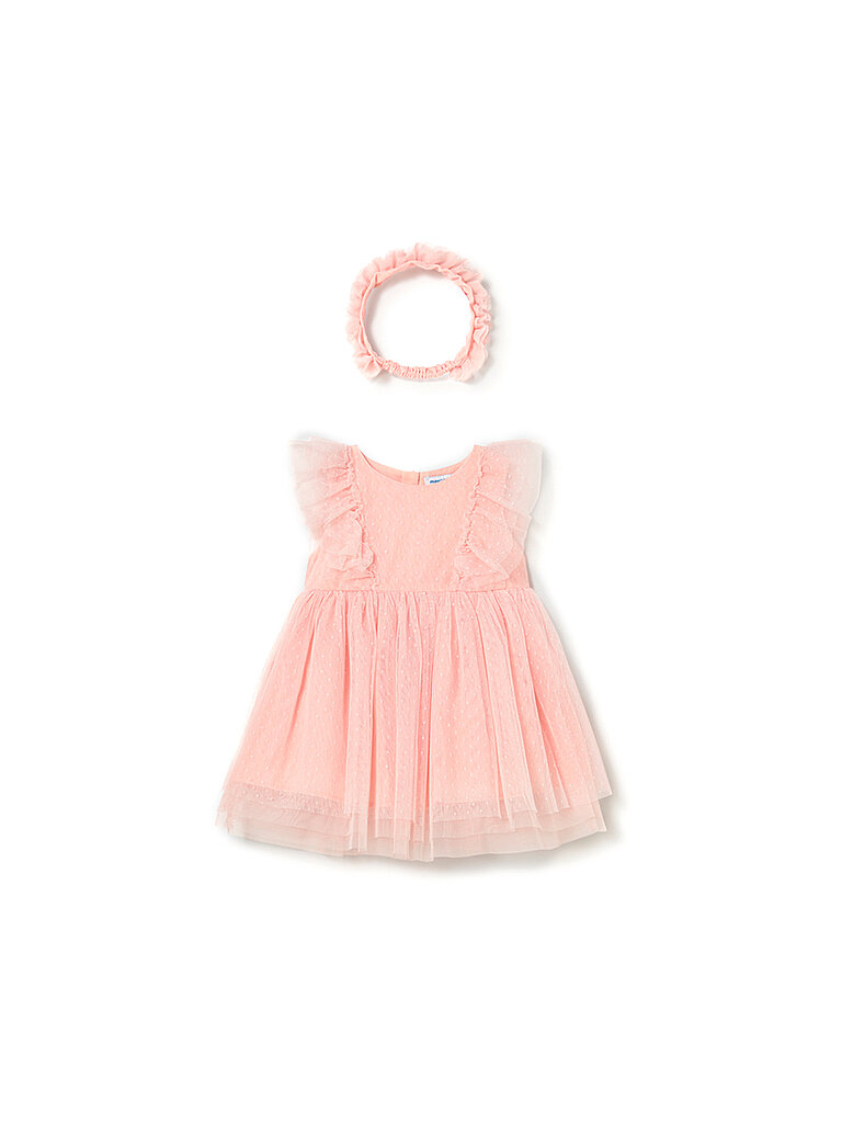 Vestito con fascia per capelli da neonata rosa 92