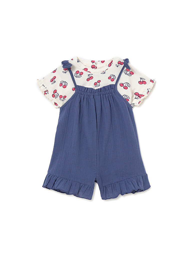 Set neonato 2 pezzi T-shirt con salopette blu 86