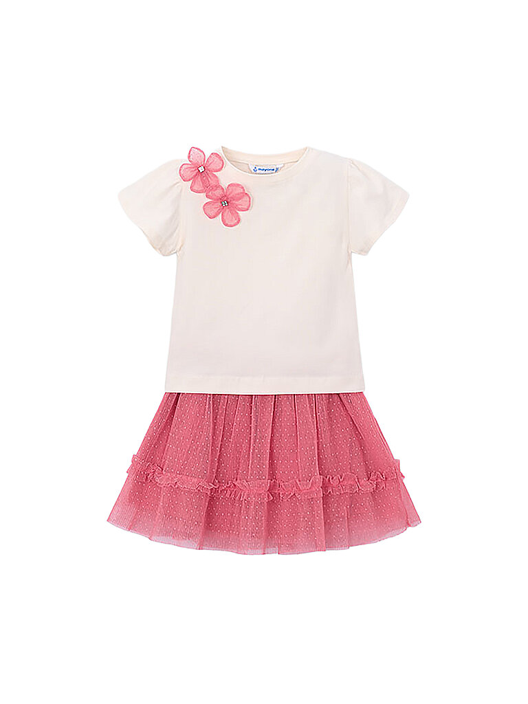 Set da ragazza 2 pezzi T-shirt e gonna rosa 128